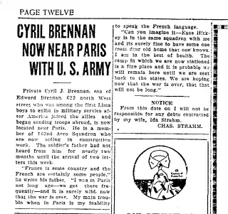 other Newspaper clipping from Dec 22, 1918 5839581