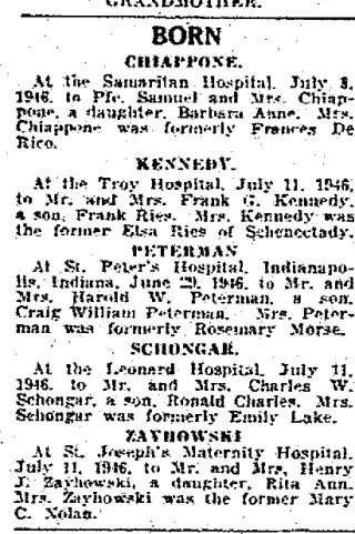 Birth Newspaper clipping from Jul 12, 1946 5840101