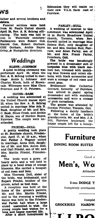 Marriage Newspaper clipping from May 1, 1947 5840439