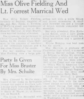 Marriage Newspaper clipping from Feb 27, 1946 5841952