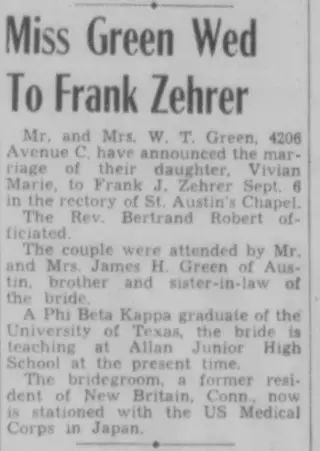Marriage Newspaper clipping from Oct 15, 1950 5842574