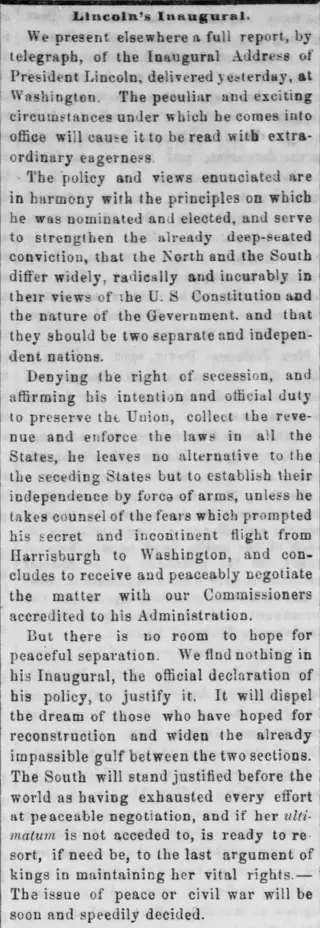 other Newspaper clipping from Mar 12, 1861 5845801