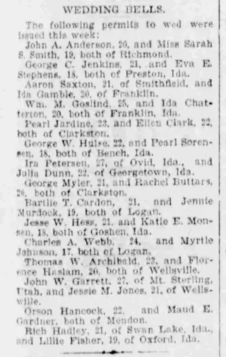 Marriage Newspaper clipping from Nov 24, 1905 5846042