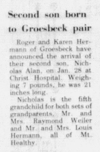 Birth Newspaper clipping from Mar 18, 1981 5846365