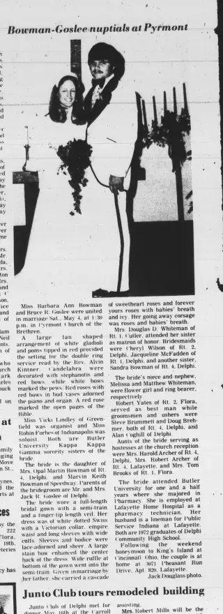 Marriage Newspaper clipping from May 22, 1974 5848271