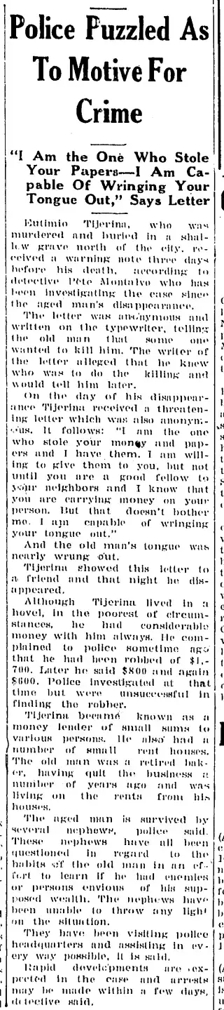 Crime Newspaper clipping from Nov 19, 1927 5849050