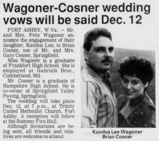Marriage Newspaper clipping from Dec 6, 1992 5849711