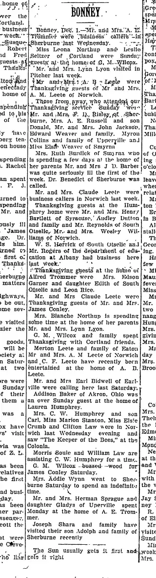 other Newspaper clipping from Dec 1, 1925 5850012