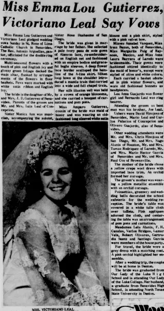 Marriage Newspaper clipping from Dec 24, 1968 5850277