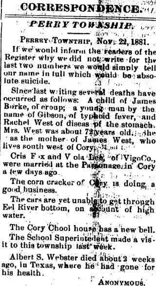 other Newspaper clipping from Nov 24, 1881 5851087