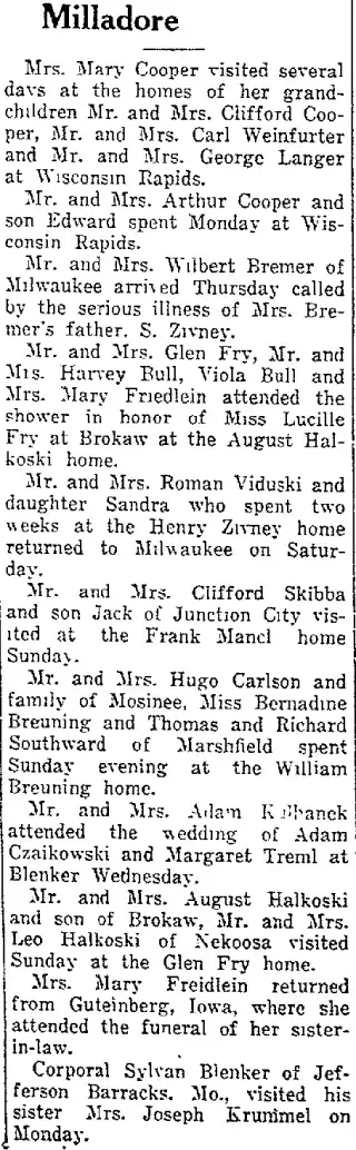 other Newspaper clipping from Aug 11, 1942 5851882