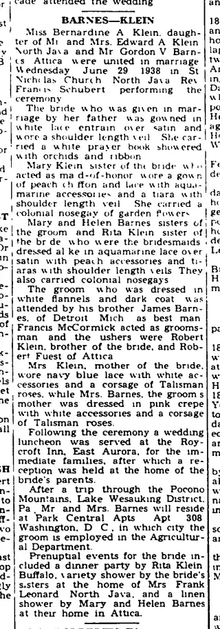 Marriage Newspaper clipping from Jul 15, 1938 5853641
