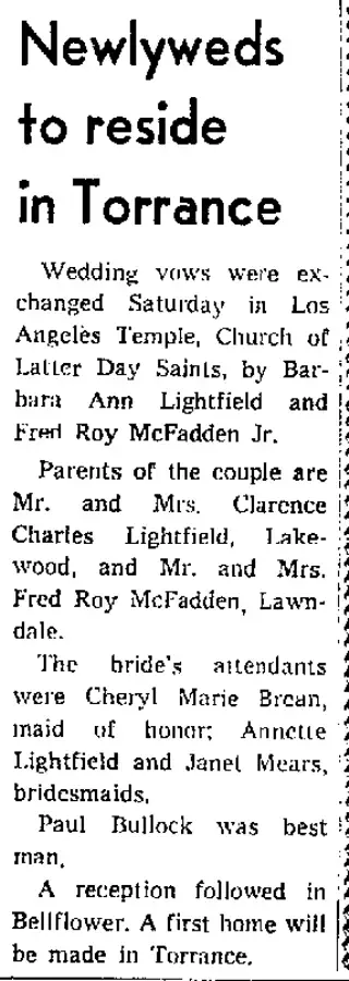 Marriage Newspaper clipping from Jun 5, 1966 5853871