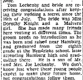 Marriage Newspaper clipping from Aug 9, 1934 5853970