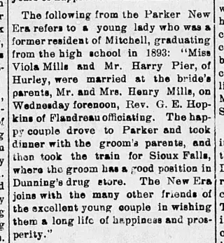 Marriage Newspaper clipping from Sep 23, 1898 5855425