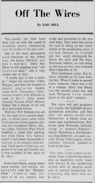 other Newspaper clipping from May 20, 1961 5856502
