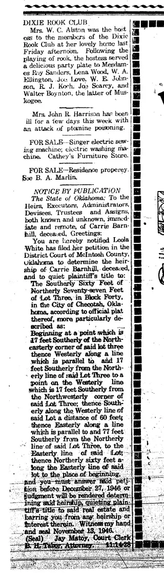other Newspaper clipping from Nov 28, 1946 5857020