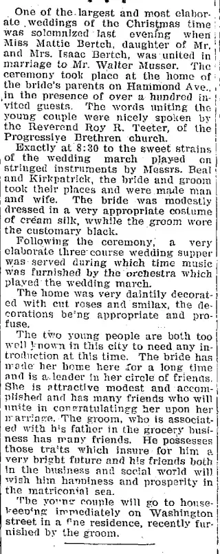 Marriage Newspaper clipping from Dec 21, 1905 5857679