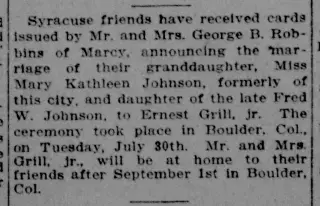 Marriage Newspaper clipping from Aug 31, 1912 5861621