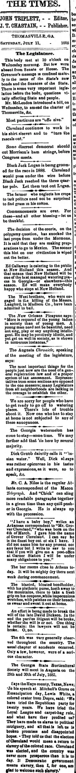 other Newspaper clipping from Jul 11, 1885 5862209