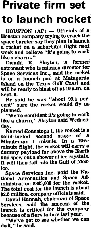 other Newspaper clipping from Sep 2, 1982 5862694