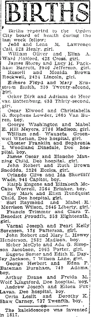 Birth Newspaper clipping from Oct 1, 1923 5864269