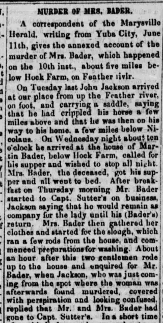 Murders Newspaper clipping from Jun 19, 1852 5865053