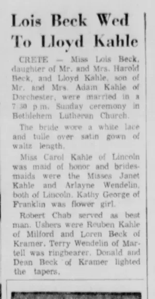 Marriage Newspaper clipping from Dec 9, 1957 5868511
