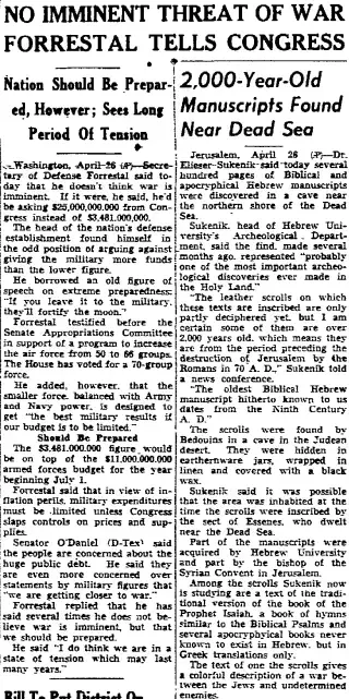 other Newspaper clipping from Apr 27, 1948 5869657