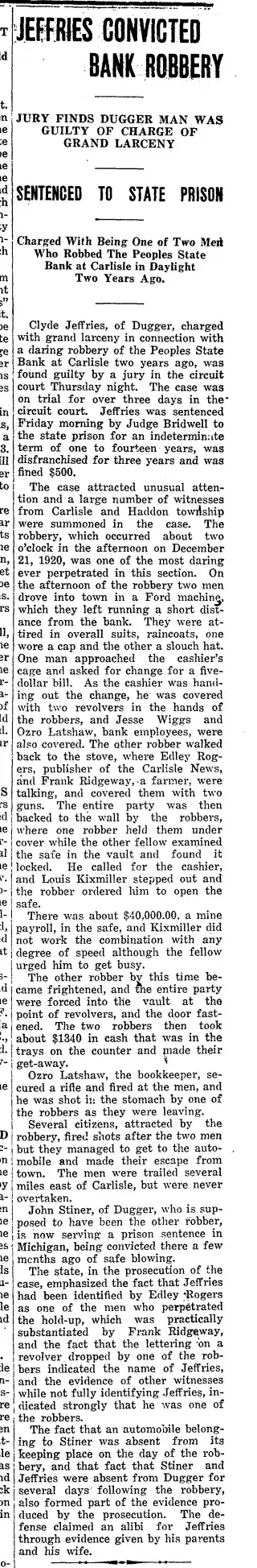 other Newspaper clipping from Dec 20, 1922 5869743
