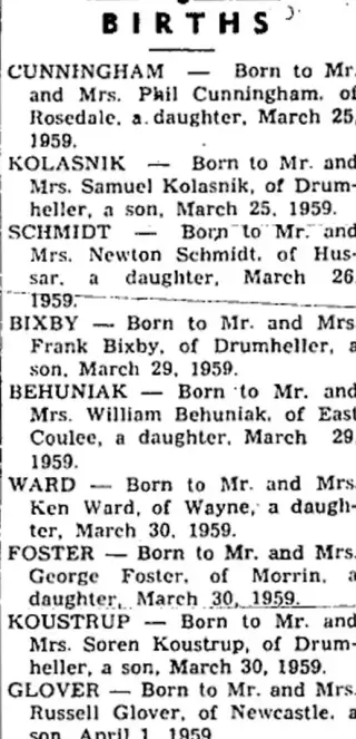 Birth Newspaper clipping from Apr 1, 1959 5870468