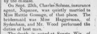 Marriage Newspaper clipping from Oct 17, 1895 5870823
