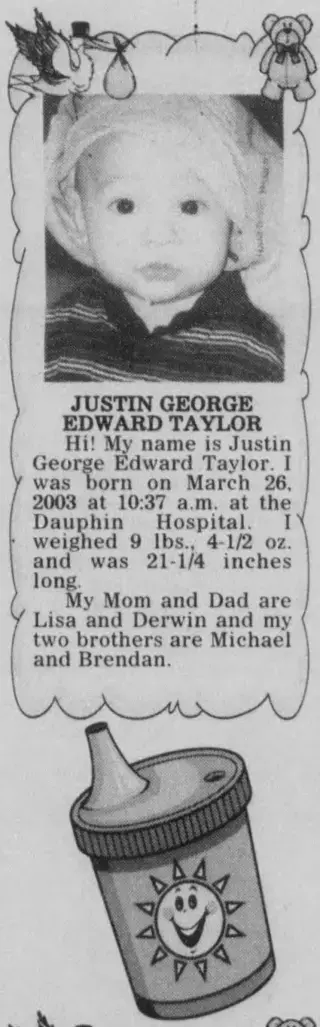 Birth Newspaper clipping from Jan 13, 2004 5872074