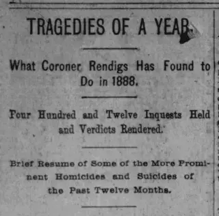 Crime Newspaper clipping from Dec 31, 1888 5873171