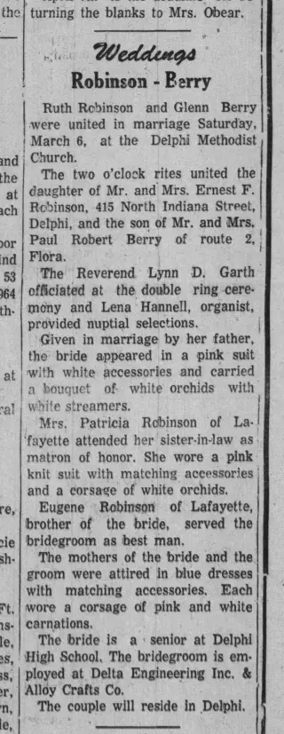 Marriage Newspaper clipping from Mar 25, 1965 5874763