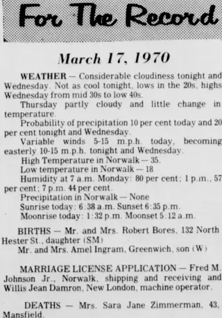 Marriage Newspaper clipping from Mar 17, 1970 5874837
