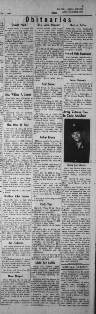 other Newspaper clipping from Aug 1, 1968 5875545