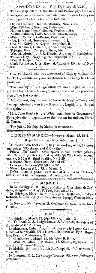 other Newspaper clipping from Mar 19, 1841 5875713