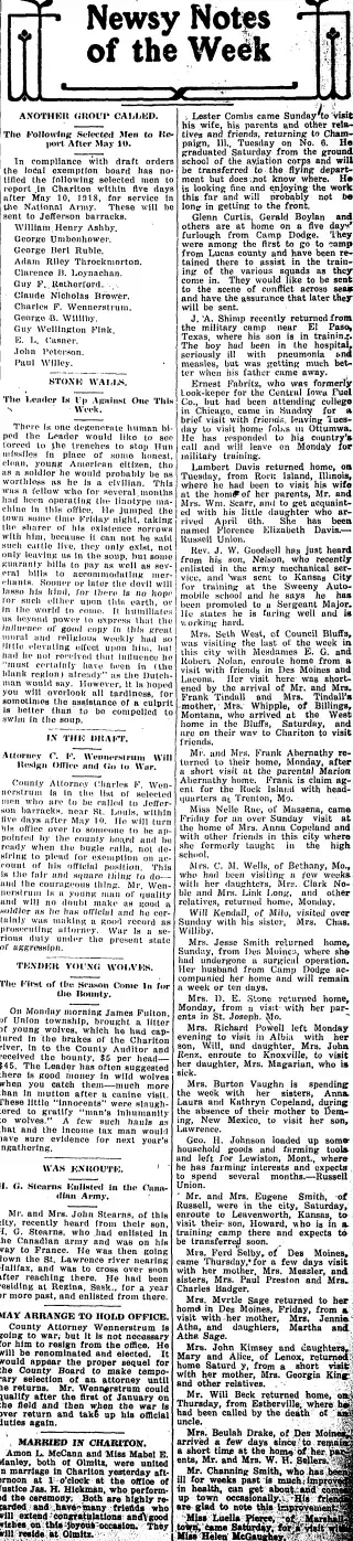 other Newspaper clipping from Apr 25, 1918 5875919