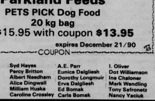 other Newspaper clipping from Dec 12, 1990 5878783