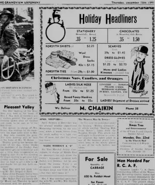 other Newspaper clipping from Dec 18, 1941 5878864