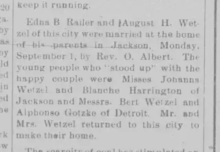 Marriage Newspaper clipping from Sep 11, 1902 5881324