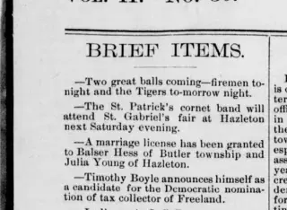 Marriage Newspaper clipping from Jan 16, 1890 5882321