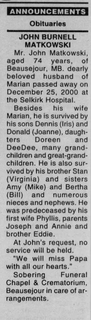 other Newspaper clipping from Jan 1, 2001 5883362