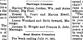 Marriage Newspaper clipping from Jul 18, 1901 5883578