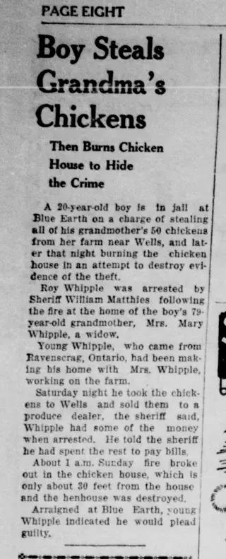 Crime Newspaper clipping from Dec 9, 1937 5883588