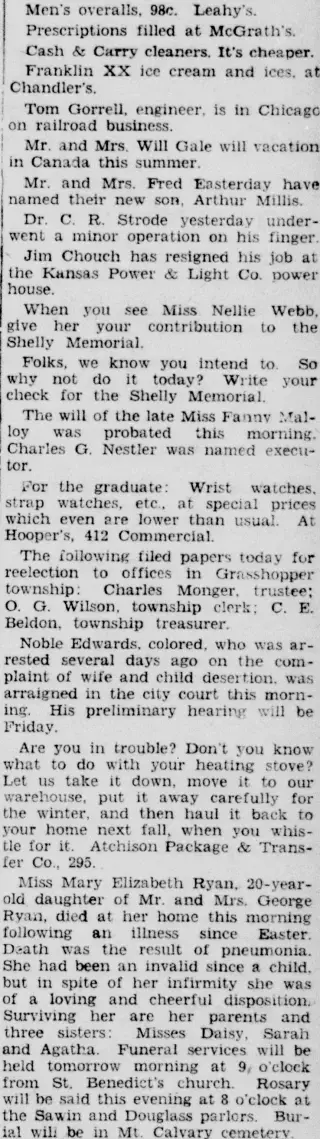 other Newspaper clipping from May 9, 1928 5885551