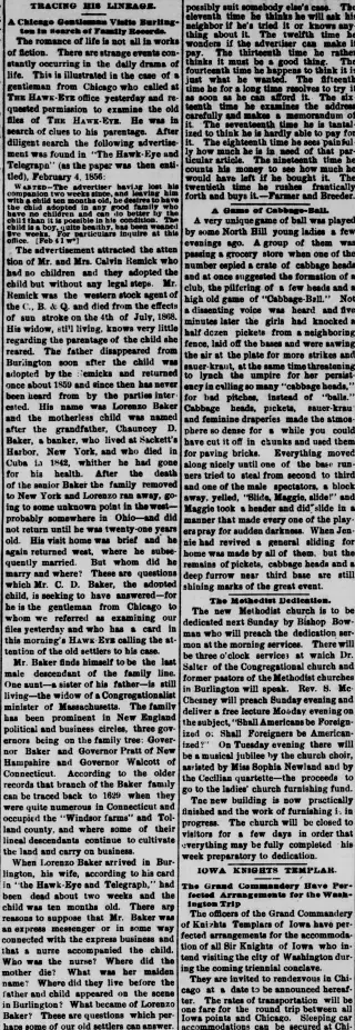 other Newspaper clipping from Aug 1, 1889 5887146