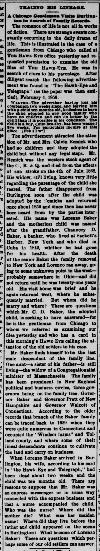 other Newspaper clipping from Aug 1, 1889 5887149
