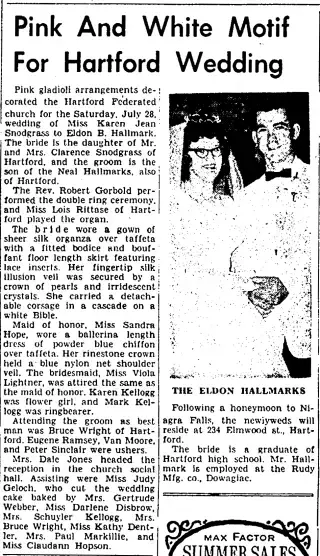 Marriage Newspaper clipping from Aug 3, 1962 5887629